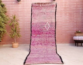50% OFF CLOSING SALE Vintage Moroccan Runner Rug 3.2x10  Gorgeous Boujaad Rug "Purple Dream" Runner rug Blush mauve Lavender rug
