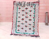 Wedding blanket, One-of-a-kind Antique Moroccan Wall rug with sequins bedroom rug bedside rug wall rug art rug antique rug morrocan rug