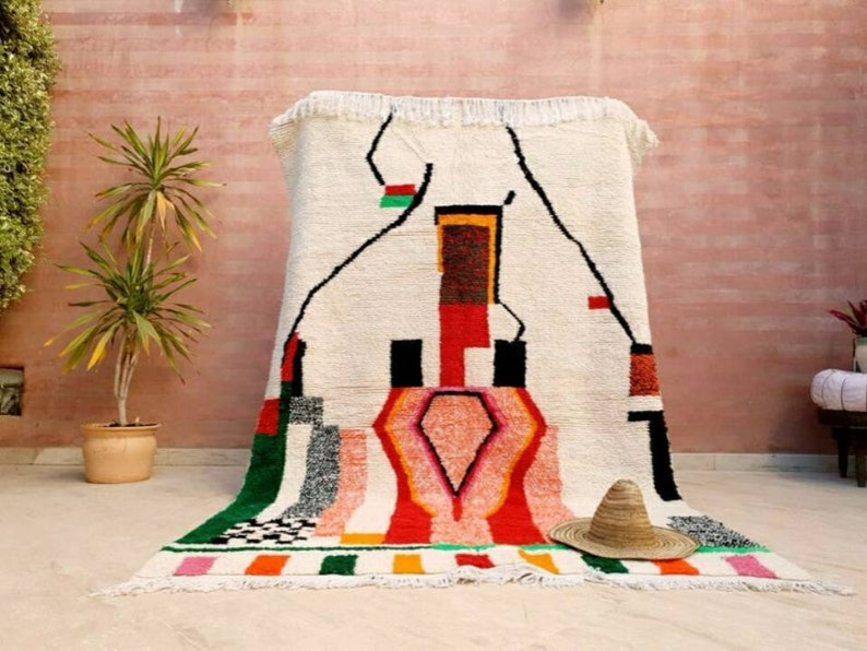 Softest Moroccan rug, Designer Azilal rug Amazing Authentic Berber morrocan rug Colorful rug bedroom rug nursery rug image 1
