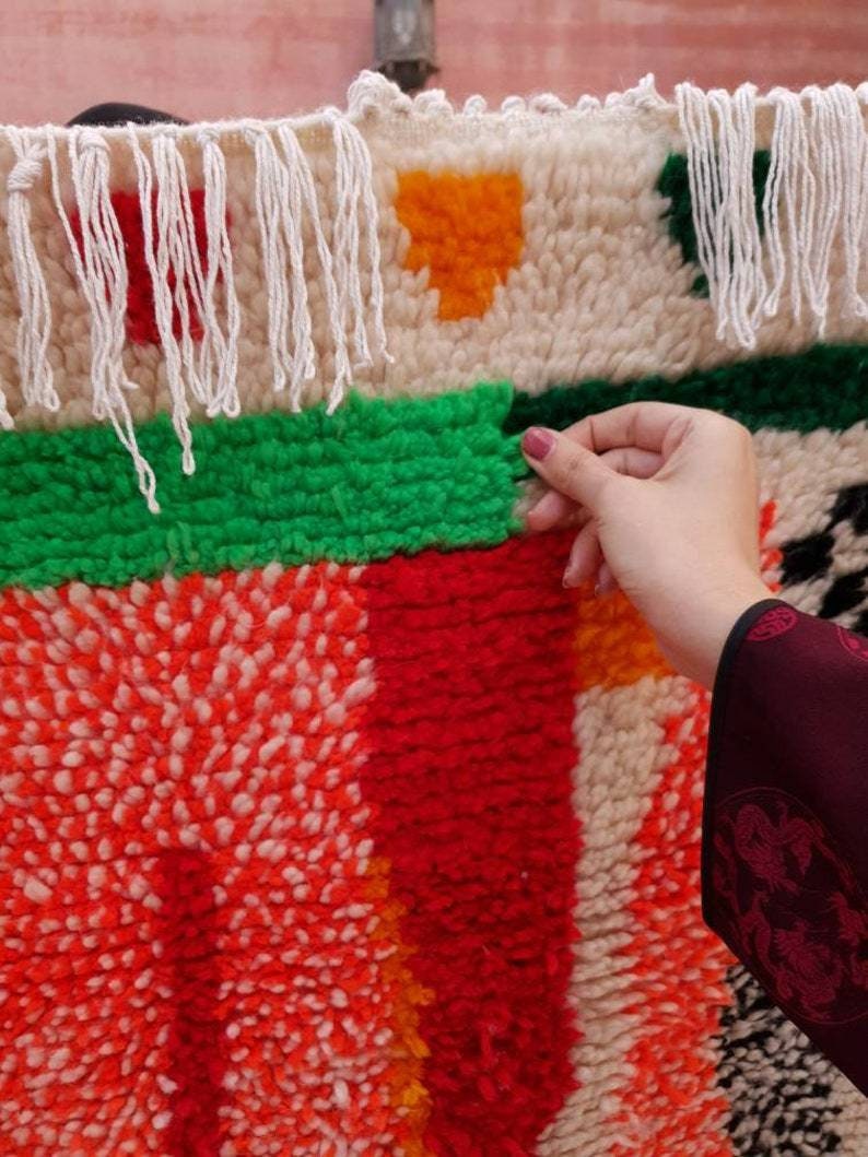 Softest Moroccan rug, Designer Azilal rug Amazing Authentic Berber morrocan rug Colorful rug bedroom rug nursery rug image 5