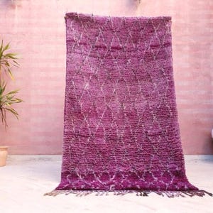 50% OFF CLOSING SALE Vintage Moroccan Rug 3.5x6.2 Gorgeous Purple Boujaad rug, Tribal rug, Unique rug,  purple wool rug boujaad Wool rug