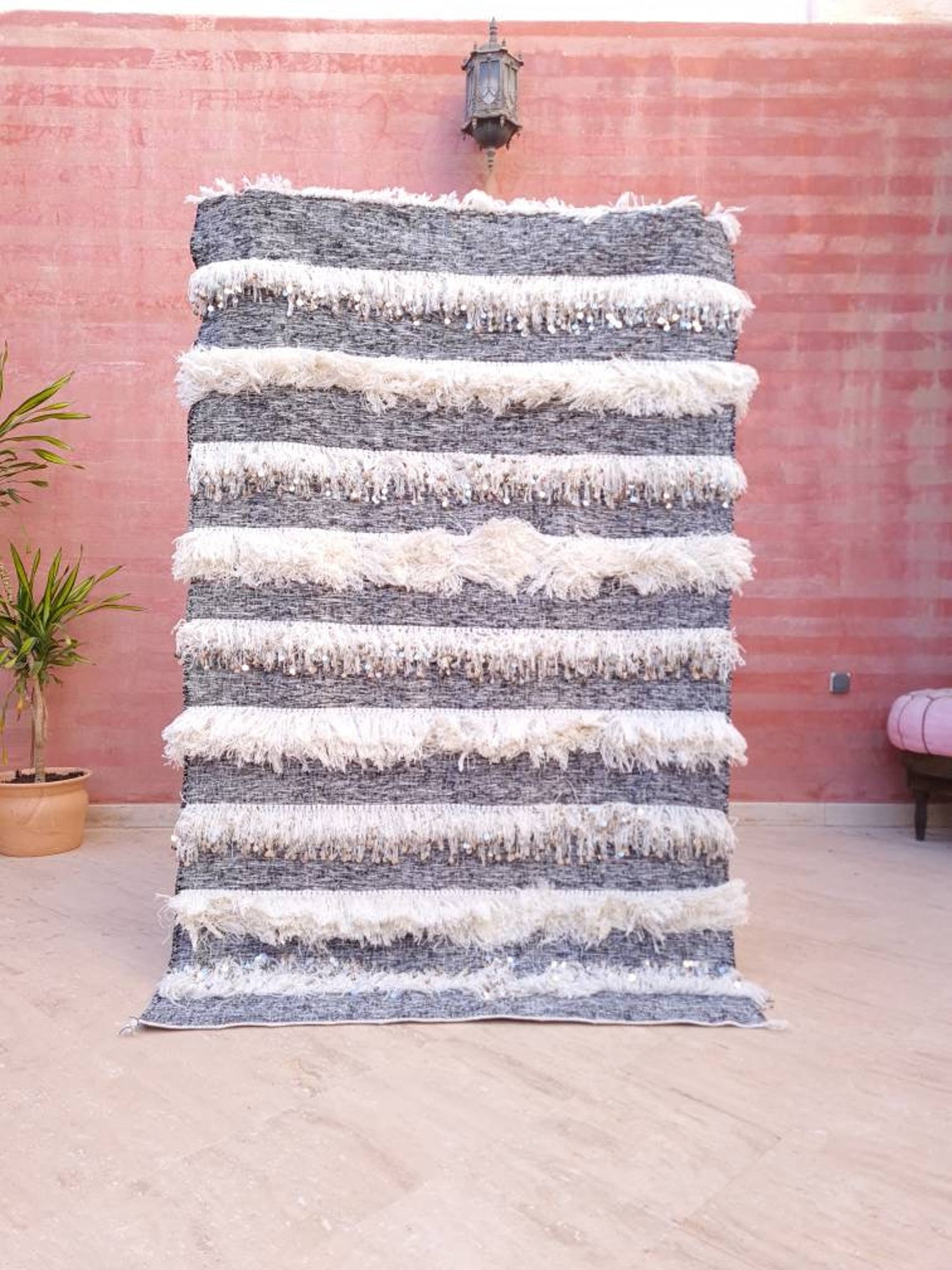 Moroccan Wedding Blanket With Sequins 4.1x6.3 Etsy