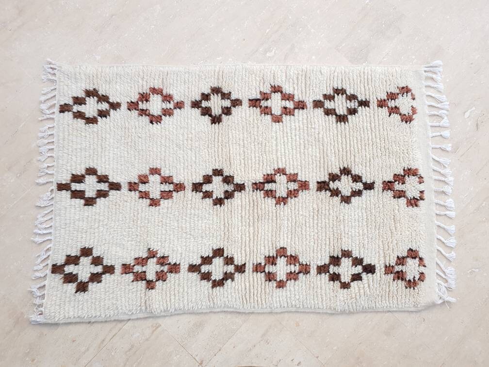 Fina alfombra marroquí 3x5 alfombra de lana bereber por mí | Etsy
