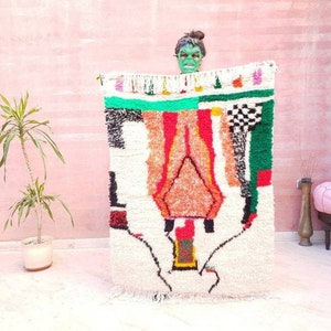 Softest Moroccan rug, Designer Azilal rug Amazing Authentic Berber morrocan rug Colorful rug bedroom rug nursery rug image 10