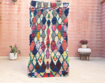 50% OFF CLOSING SALE Vintage Moroccan Rug 3x5.7 Gorgeous Vintage Boujaad Rug | Wool Berber Azilal Rug | Rare Tribal rug | accent rug