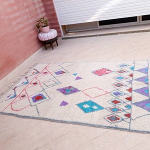 Gorgeous Moroccan Rug 5.89 Soft Designer by ME Berber Azilal Rug, beni ourain rug, Authentic rug Nursery rug bedroom rug living room rug image 4