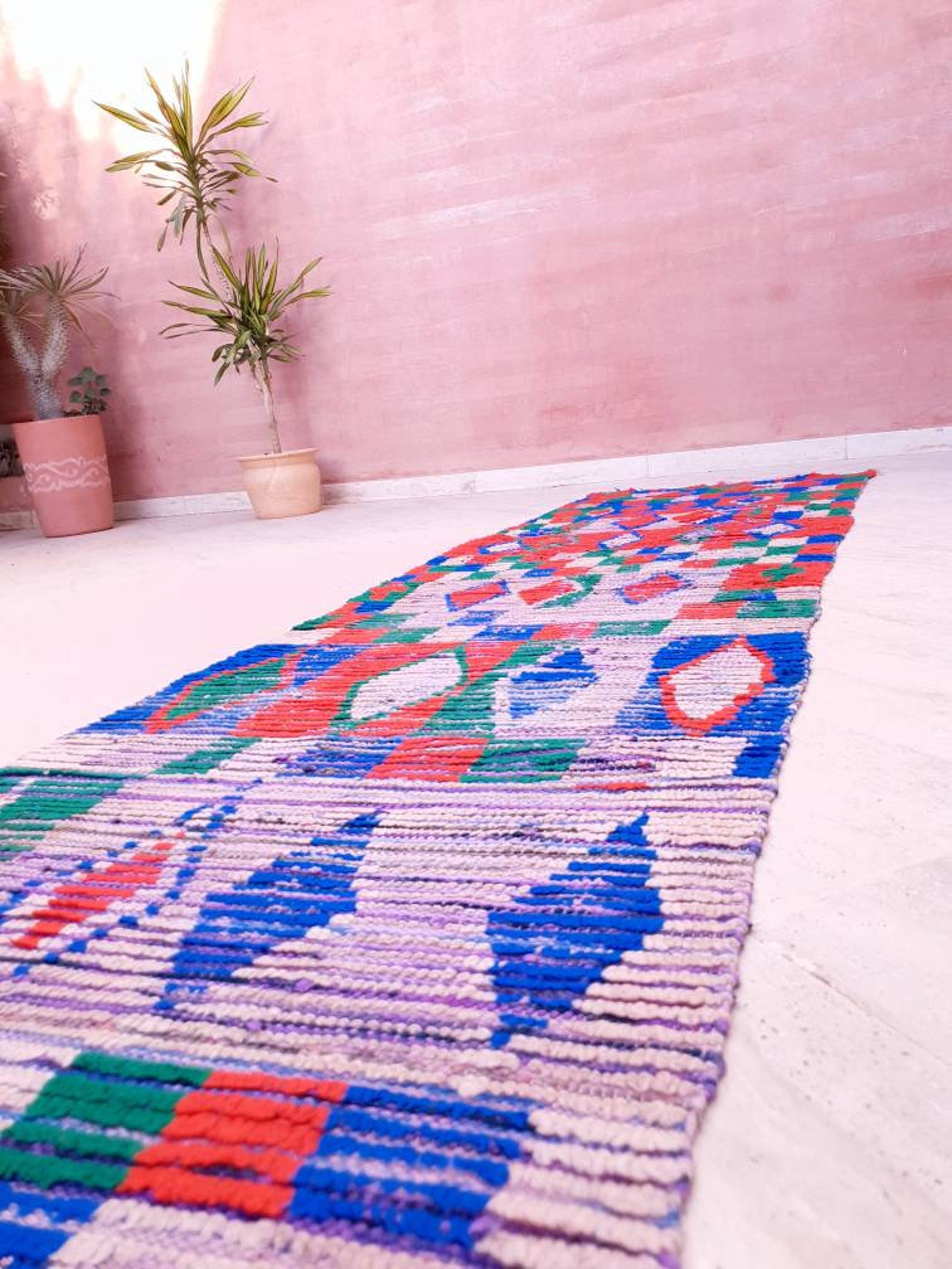 Vintage marokkanische n teppich 2.8 x 10 einzigartige Boujaad | Etsy