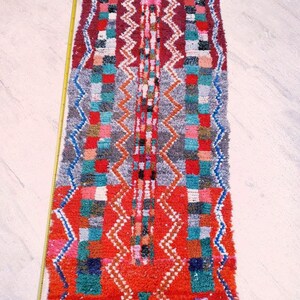 50% OFF CLOSING SALE Vintage Orange Red Moroccan Rug, Unique Berber Azilal Rug (2.9x7.1 ft) image 8