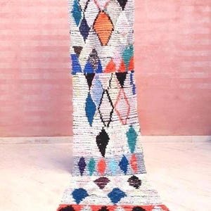 50% OFF CLOSING SALE Vintage Moroccan Rug, 2.3x10.6 ft Unique Colorful Boucherouite Runner Rug, Azilal rug, berber rug, living room rug