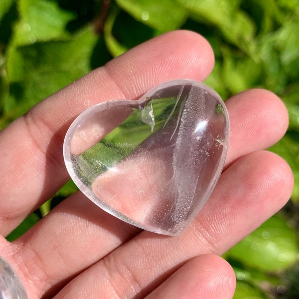 Clear quartz heart high quality intuitively chosen 1 to 1.3 inches