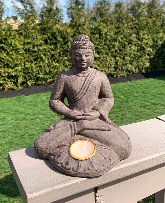 Buddha Candle Holder Large Buddha Statue 8.5 Inches Etsy