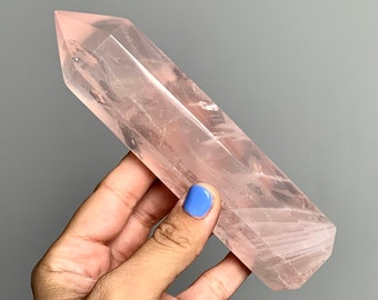 Rose quartz tower gemmy pink quartz minor imperfections high quality