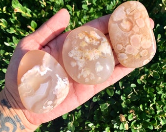 Flower agate palm stone from Madagascar with imperfections