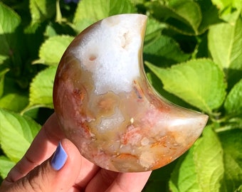 Crystal moon carnelian carving spiritual decor small imperfections