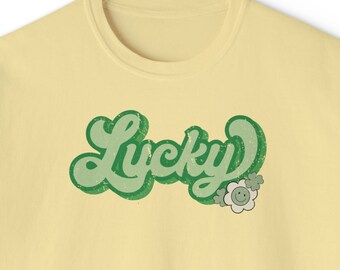 Retro Lucky Women's Boxy Tee-St. Patrick's Day T-shirt