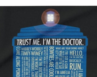 Doctor Who-inspired Arctic Fleece Blanket 3 Sizes, Doctor Who phrases, quotes