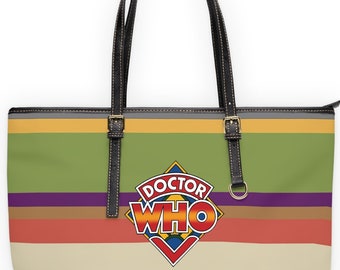 Larger Tom Baker Scarf-inspired shoulder bag, 4th Doctor Scarf, 2 sizes, 4th Doctor Bag, Gift for Doctor Who Fans, Iconic Scarf Design