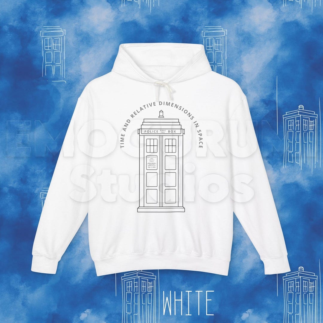 Minimalist TARDIS Hoodie, Doctor Who Gift, Sci-fi Pullover - Etsy