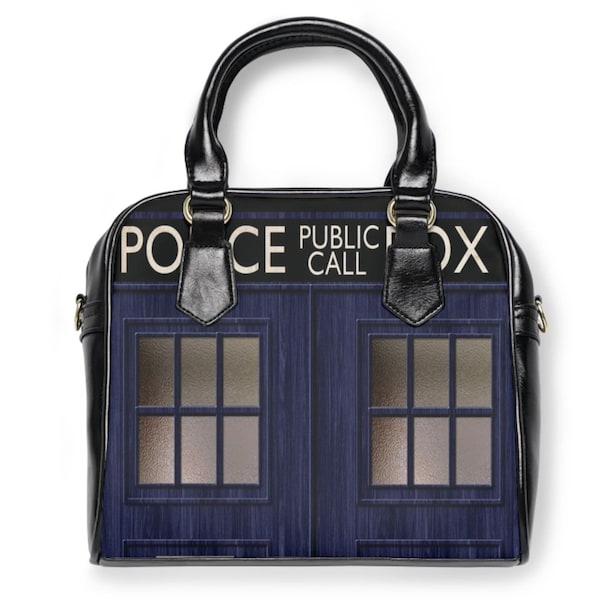 Space and Time Bag, convertible hand/shoulder bag, van Gogh, Blue Box, Time and Space Bag, Blue Box Purse, Handbag for Whovians, Police Box