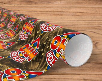 Doctor Who Wrapping Paper: Diamond Logo Sci-Fi Gift Wrap
