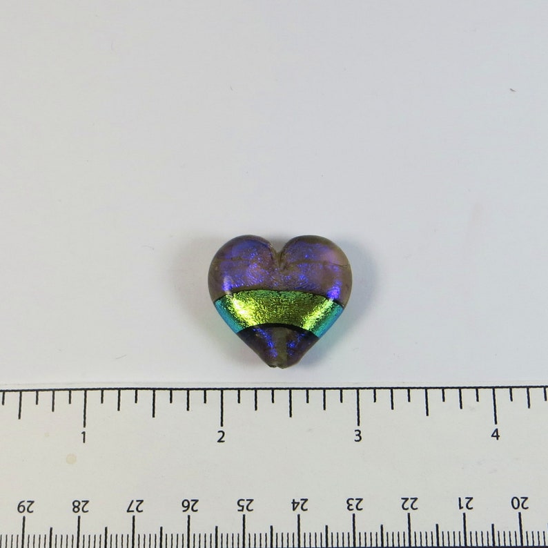 Dichroic Glass Heart by Paula Radke Fabulous Dichroic Glass Focal Heart Purple Green Blue Colour Changing Handmade Dichroic Glass Pendant