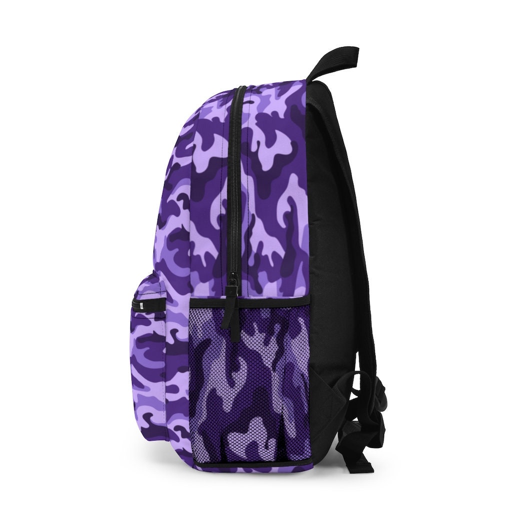 Purple Camouflage Backpack. Personalized Backpack 18 X 13 X 5 made in USA Free Shipping. Etsy