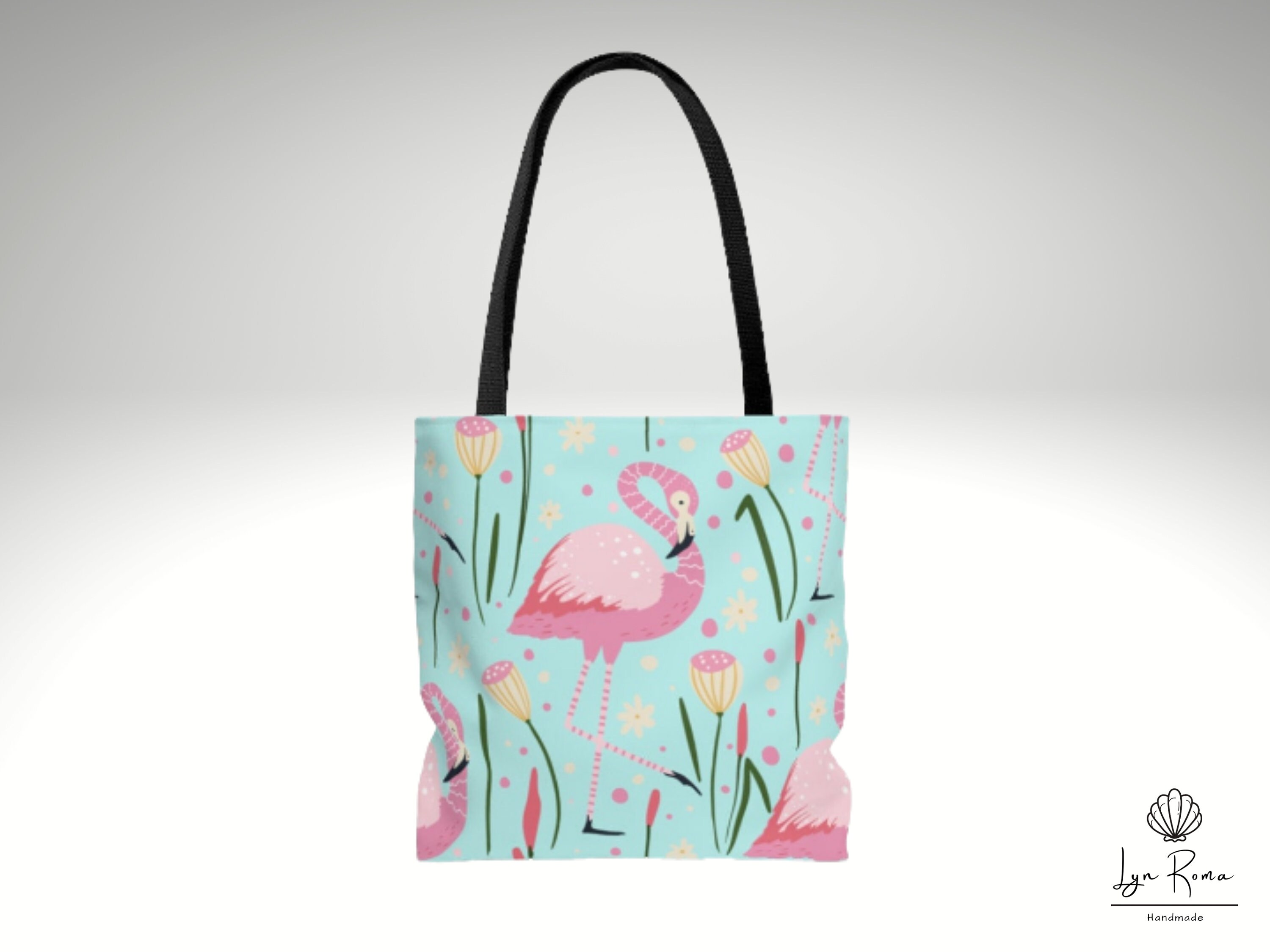 Flamingo Light Green LIFEMATE Floral Tote Bags Waterproof Tote Shoulder Handbag for Girls’ Shopping Travel Outdoor 