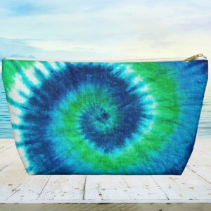 Tie dye bag. Accessory Pouch w T-bottom