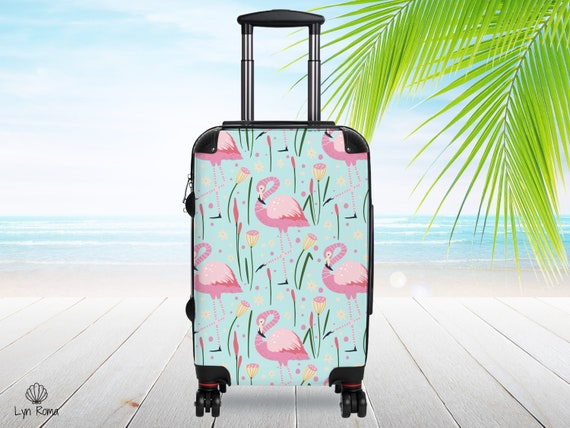 video Aanpassen spuiten Roze flamingo Koffer. Gepersonaliseerde aangepaste bagage in 3 - Etsy België