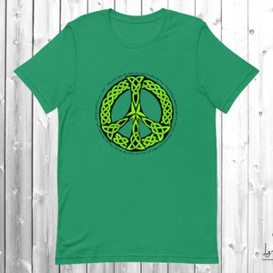 Peace sign t-shirt with Celtic Symbol. Short-Sleeve Unisex T-Shirt