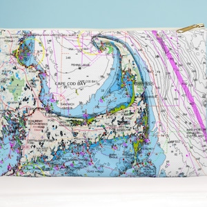 Cape Kabeljau Beutel. Seekarte Accessoire Tasche. Erhältlich in 2 Größen.
