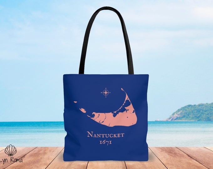 Blue and Nantucket Red Tote bag available in small, medium and large.