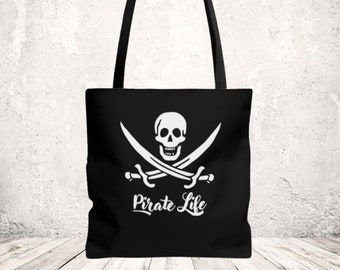 Torba typu Tote Bag Pirate Life z czarnymi uchwytami. Dostępna w 3 rozmiarach.