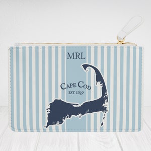 Cape Kabeljau Karte Mini Clutch Tasche. Accessoire Tasche. Personalisiertes individuelles Geschenk, Reisetasche, Handtaschenorganisator. Brautjungfer Geschenk Monogramm Tasche 10 x 10 cm