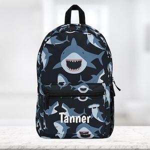 Great white shark Personalized Backpack 18&quot; x 13&quot; x 5&quot; (made In USA) Free Shipping.