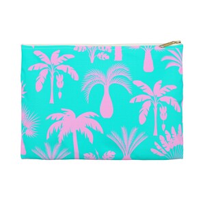 Palma tropicale, borsa per accessori personalizzata. Monogramma Regalo personalizzato, organizzatore di borse da viaggio. Regalo per la damigella d&#39;onore, regalo per la festa di nozze.