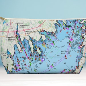Bussarde Bucht Tasche Nautische Karte. Accessoire Beutel mit T-Boden in 2 Größen.
