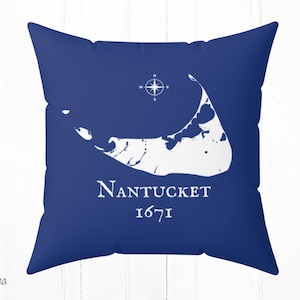 Nantucket Island Kissen und Bezug. Küstendekoration. Erhältlich in 3 Größen.