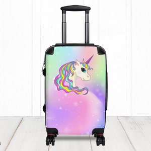 Unicorn Suitcase Girls Pink Suitcase Unicorn Travel Bag Personalized Luggage Custom Luggage Pink Luggage Girls Birthday Gift Etsy