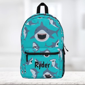 Great white shark Personalized Backpack 18&quot; x 13&quot; x 5&quot; (made In USA) Free Shipping.