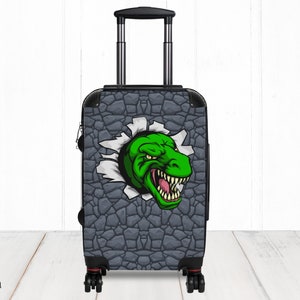 T-rex Koffer. Dinosaurier Personalisiertes individuelles Gepäck in 3 Größen. Monogramm Reisetasche. Hartschalen Rollgepäck Spinner. Kostenloser Versand*