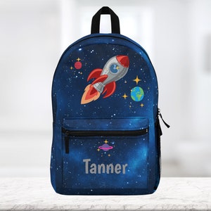 Spaceship backpack. planets, solar system. Personalized Back to School backpack. 18&quot; x 13&quot; x 5&quot; (Made in USA) Free shipping