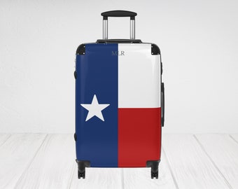 Texas state flag suitcase.Personalized custom luggage in 3 sizes. Monogram Travel bag. Hard shell Rolling Luggage Spinner. Free Shipping*