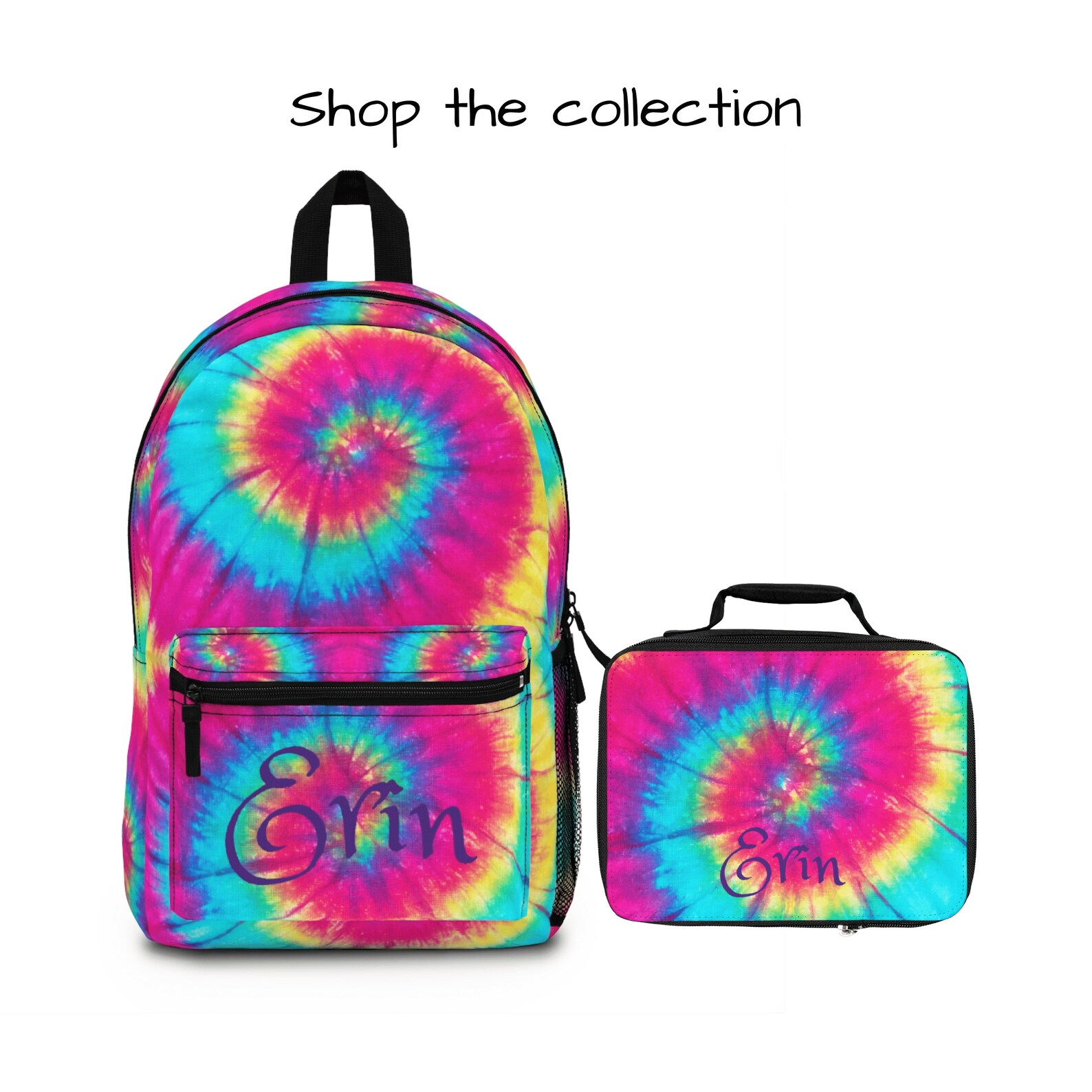Tie Dye Backpack Pink and Blue School Bag. Personalized Etsy