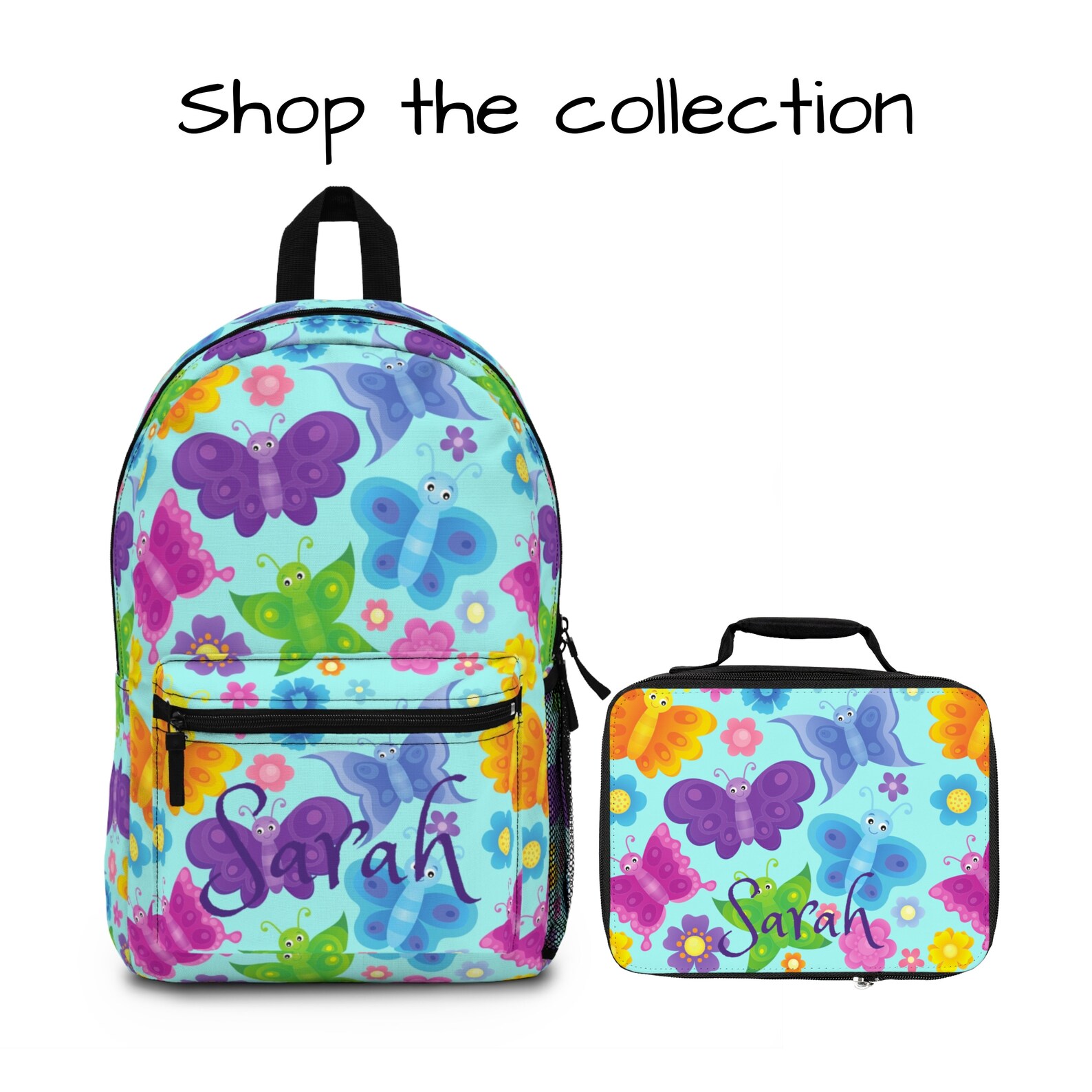 Butterfly Backpack in Purple and Blue. Personalized Backpack Etsy