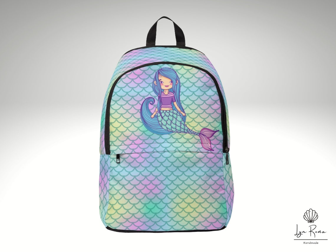 Mermaid backpack. Mermaid scales. Personalized Back to School | Etsy