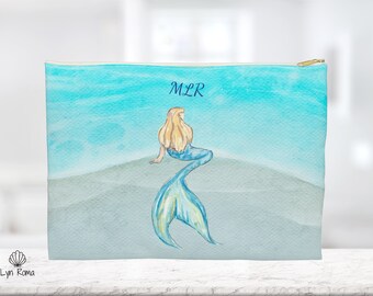 Mermaid Accessory Pouch: Personalized Travel Bag Organizer, Custom Made Gift