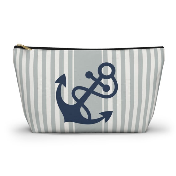 Ancla azul Bolsa de accesorios personalizada. Bolsa de regalo personalizada con monograma organizador de bolsas de viaje. Regalo de dama de honor regalo de boda. Etsy Mexico