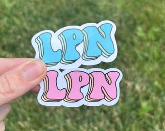 LPN Vinyl Sticker: Licensed Practical Nurse Gift, Water Bottle Decal