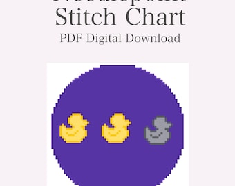 Pato, pato, pato gris, patrón de punto de aguja MN, 18 mallas